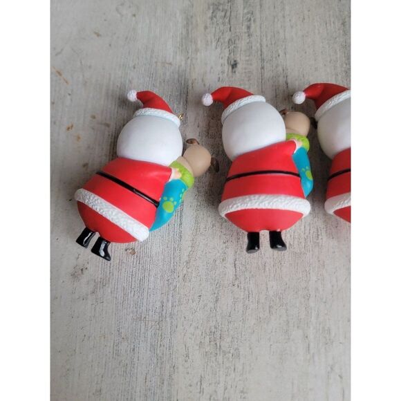 Hallmark 2012 stocking stuffer puppy Santa Claus ornament Xmas set - Picture 7 of 8